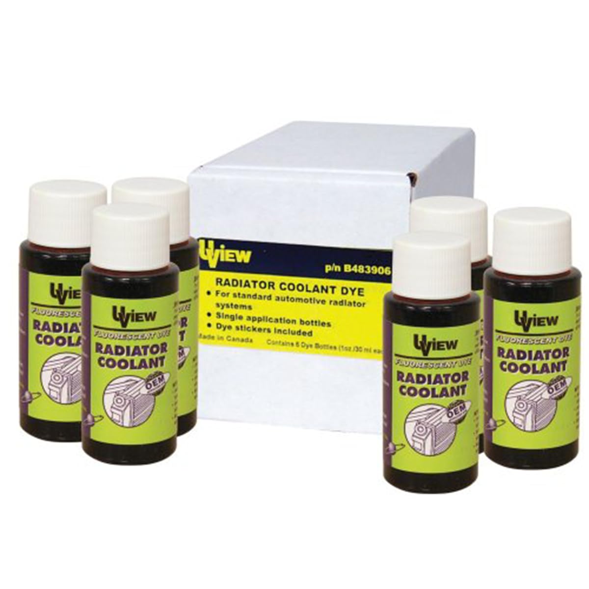Amazon.com: UVIEW Radiator COOLANT DYE 6-1OZ Bottles : Automotive